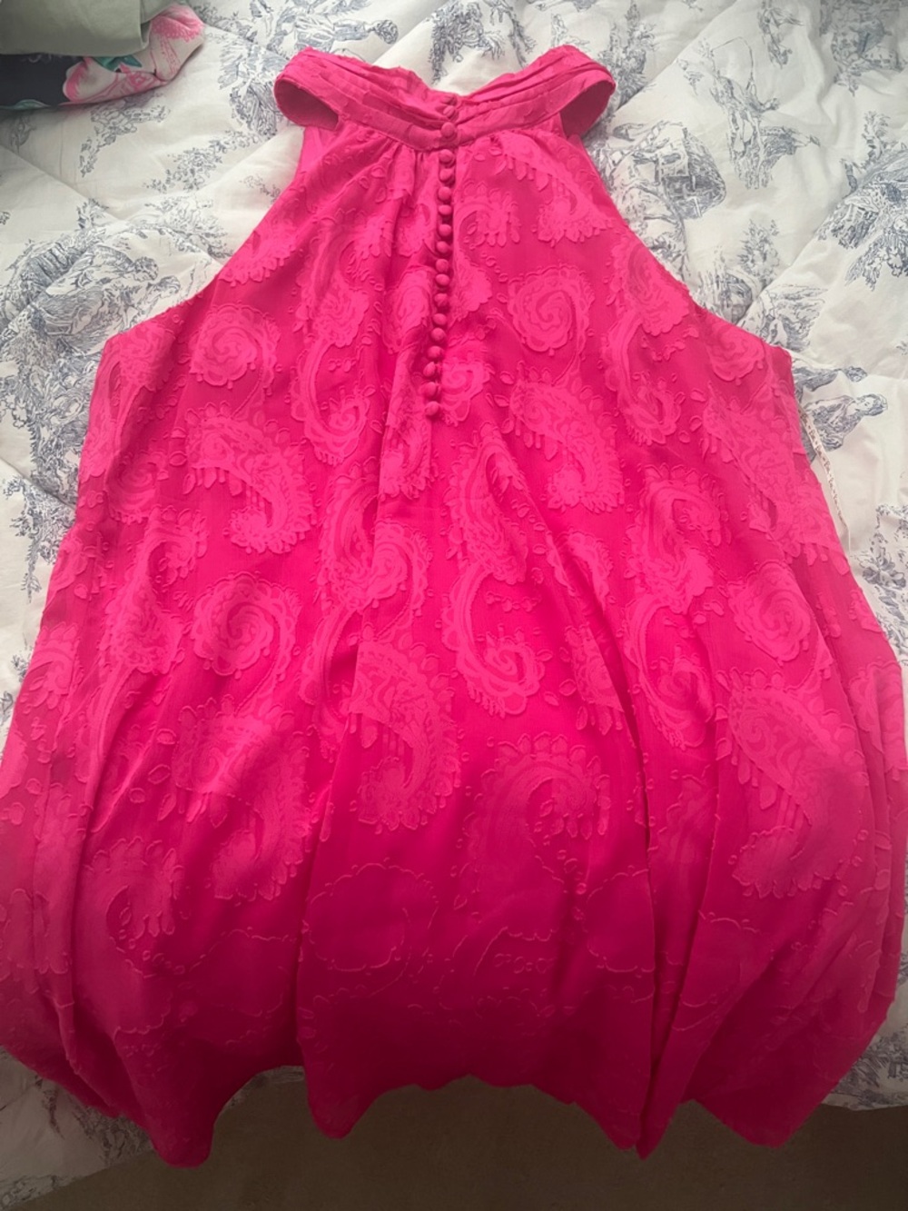 Lilly Pulitzer Hot Pink Paisley Halter Dress